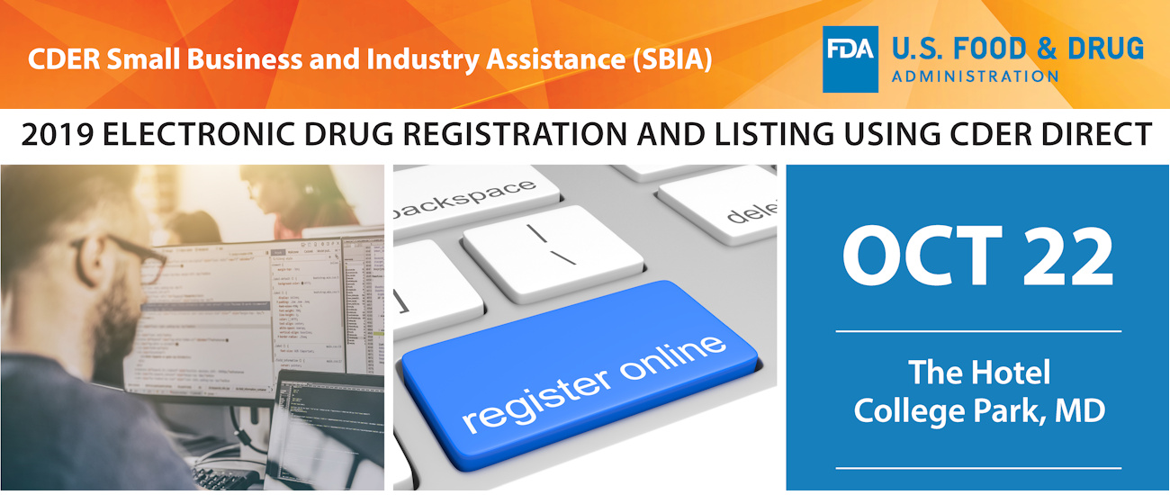 2019 Electronic Drug Registration and Listing Using CDER Direct Header Banner